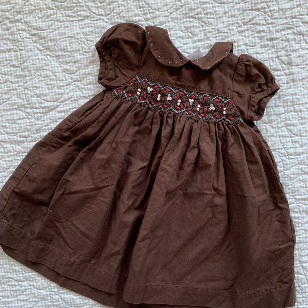 Carter’s brand 9 month brown smocked dress